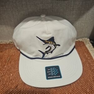 White Marlin Embroidered Hat